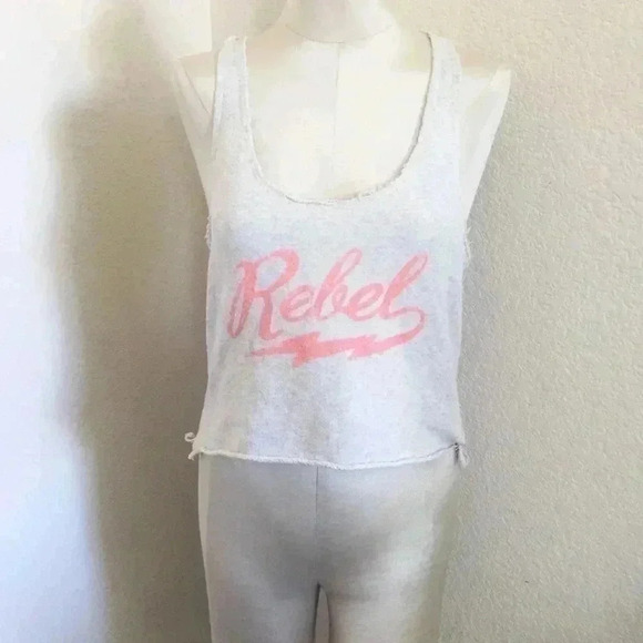Aeropostale Rebel Distressed Cropped Tank Top - Picture 2 of 6
